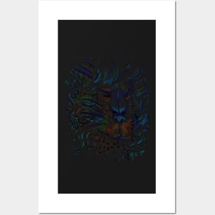 Glow Lion Art Posters and Art